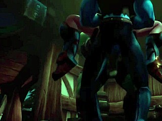 Um elfo é duplamente penetrado por uma orca e um troll em um filme pornô em 3D