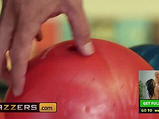 Cheating couple fantasies come true with Valerie Kay and Sean Lawless at a bowling alley