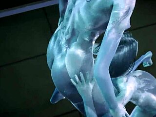 Fetish porn featuring Halo Cortana's selfcest blowjob and sex