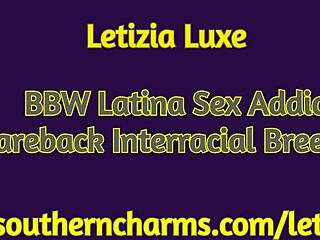 Bareback creampie for a horny Latina interracial porn video