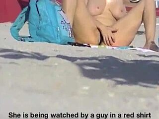 '라나'라는 과시주의 아내 가 해변 에서 이와 함께 공공장소 에서 자기 의 큰 음경 과 가슴 을 과시 한다