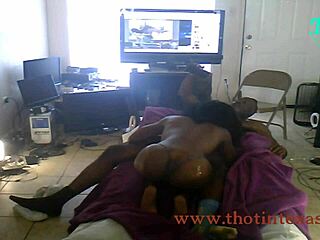 Ebony aunt in hood gets her pussy pounded hard in Texas fire