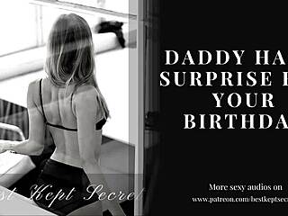 Daddy's birthday surprise is bound and teasing the girl