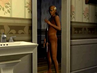 Пародия на золотой душ и секс втроем в Sims 4