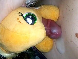 My morning milking session with my plush toy, Applejack