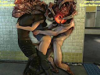 3D-animasjon av Jill Valentines store problemer med en monster kuk