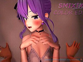 Virtual reality yotuber experience with Hoshimachi suisei's hot purple hair