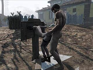 Blonde slave gets her ass fucked in Fallout 4 video
