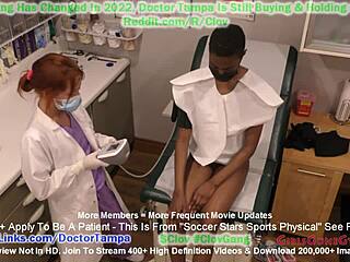 Nakne Ebony fotballstjerne Jewel gjennomgår ydmykende gynekologisk undersøkelse i HD-video