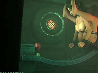 Kenikmatan intens Lara Crofts di dunia orgasme animasi