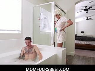 Charli Phoenix gives her stepson a handjob in the bathroom