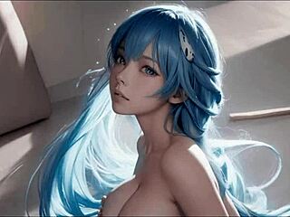 Rei Ayanami's animated tits in an erotic AI-generated video